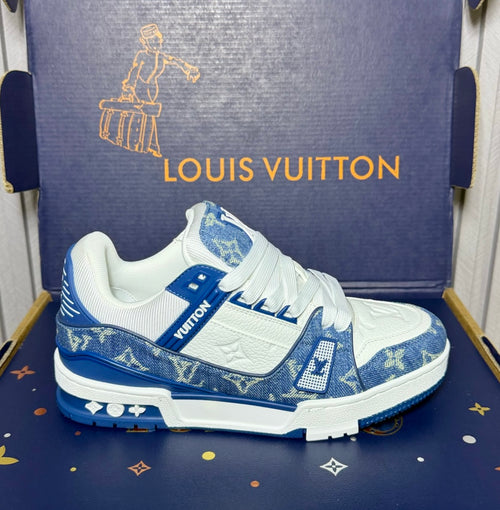 Tenis Dama Louis Vuitton LV Trainer White Blue