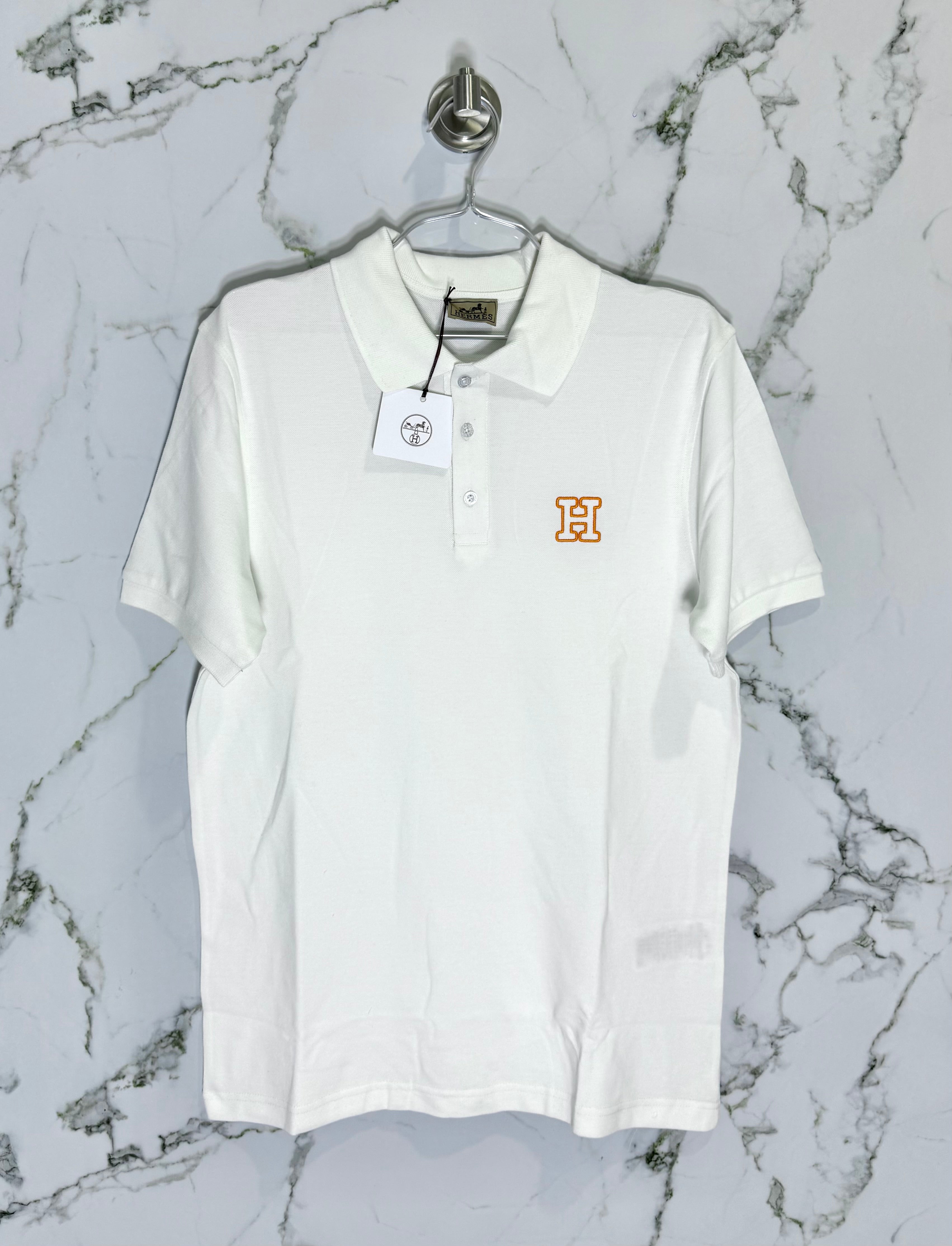 HERMES Tipo Polo Algodon Blanco