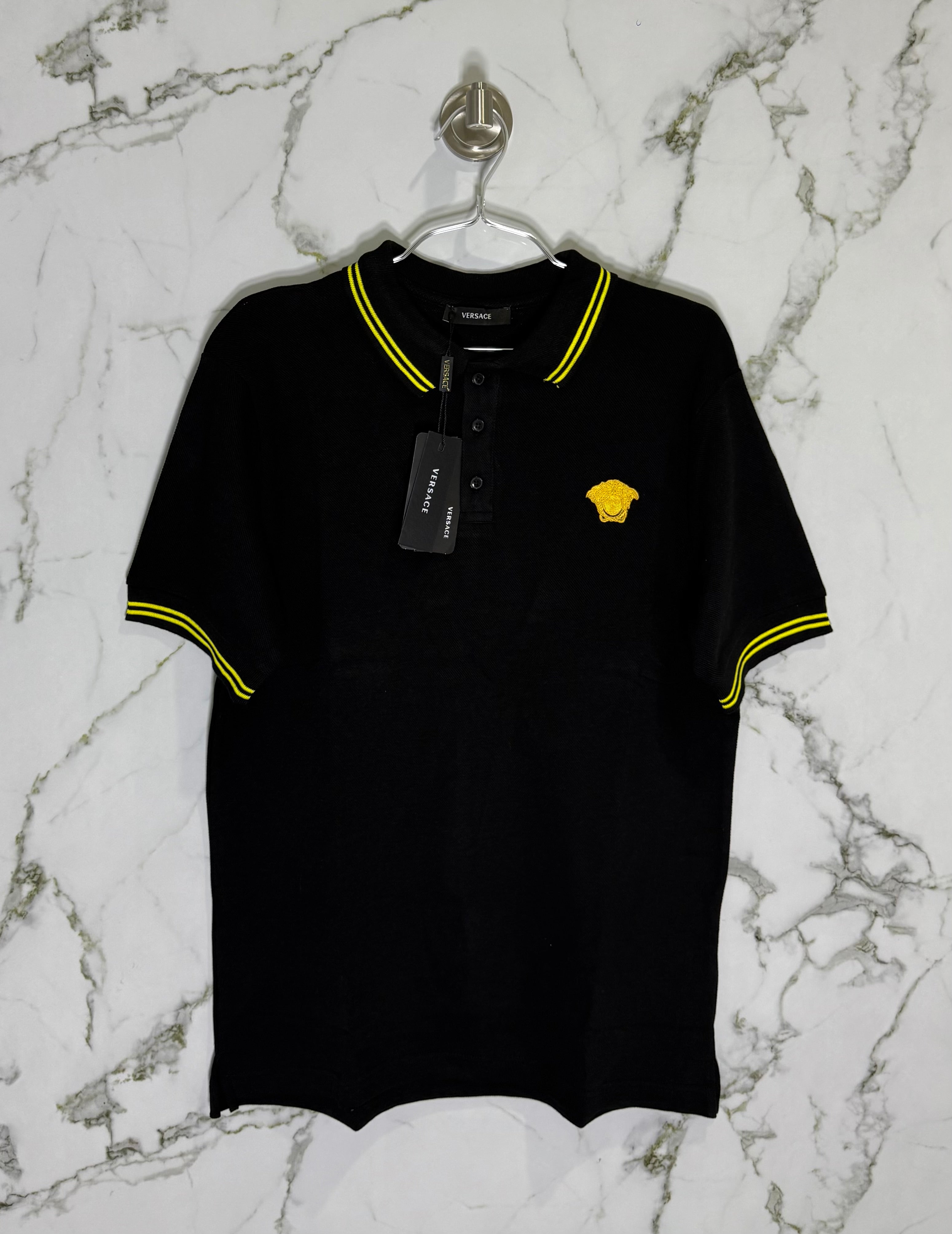 VERSACE Tipo Polo Algodon Negro