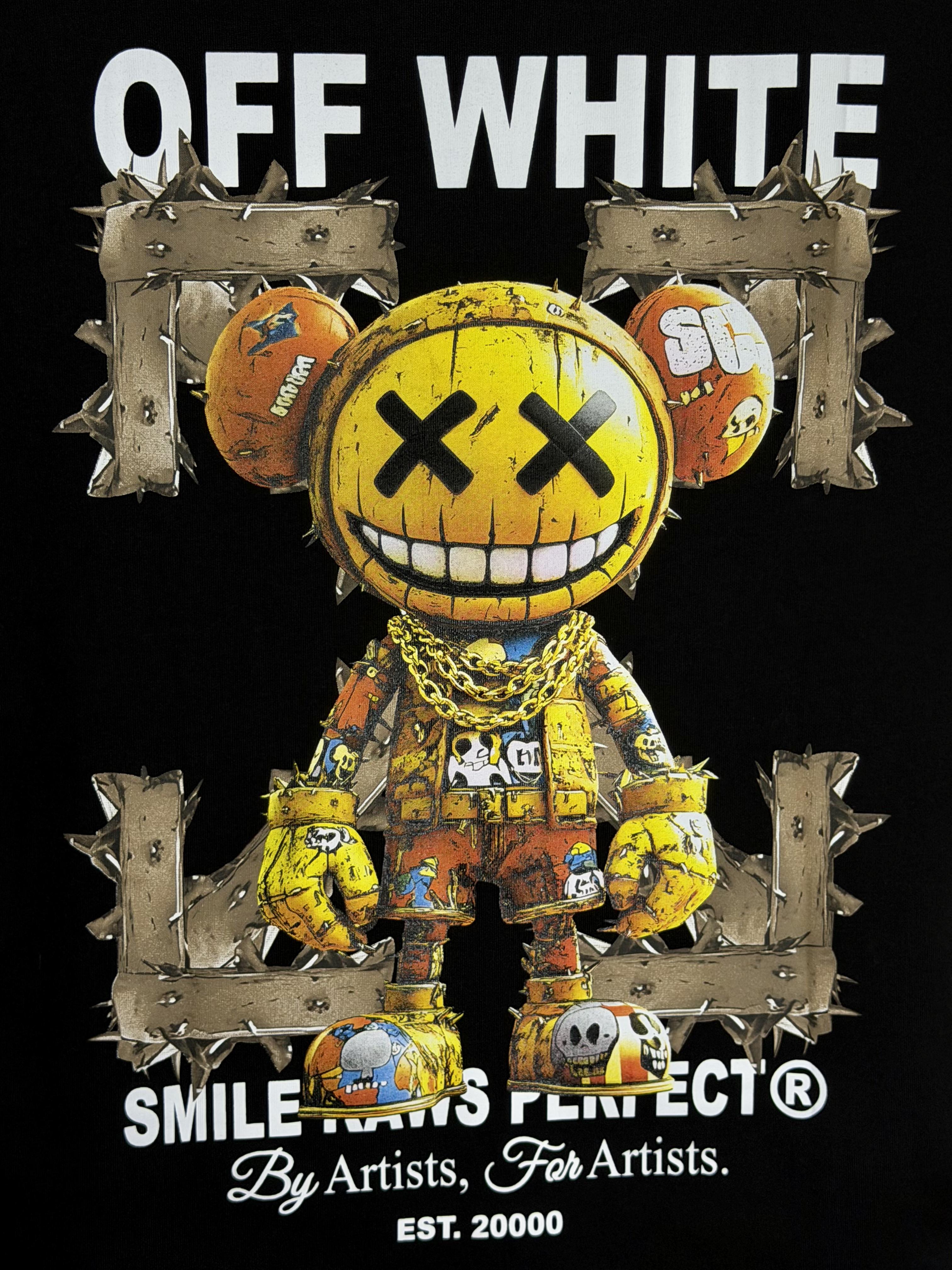 Playera 100% Algodón Off White Cuello Redondo