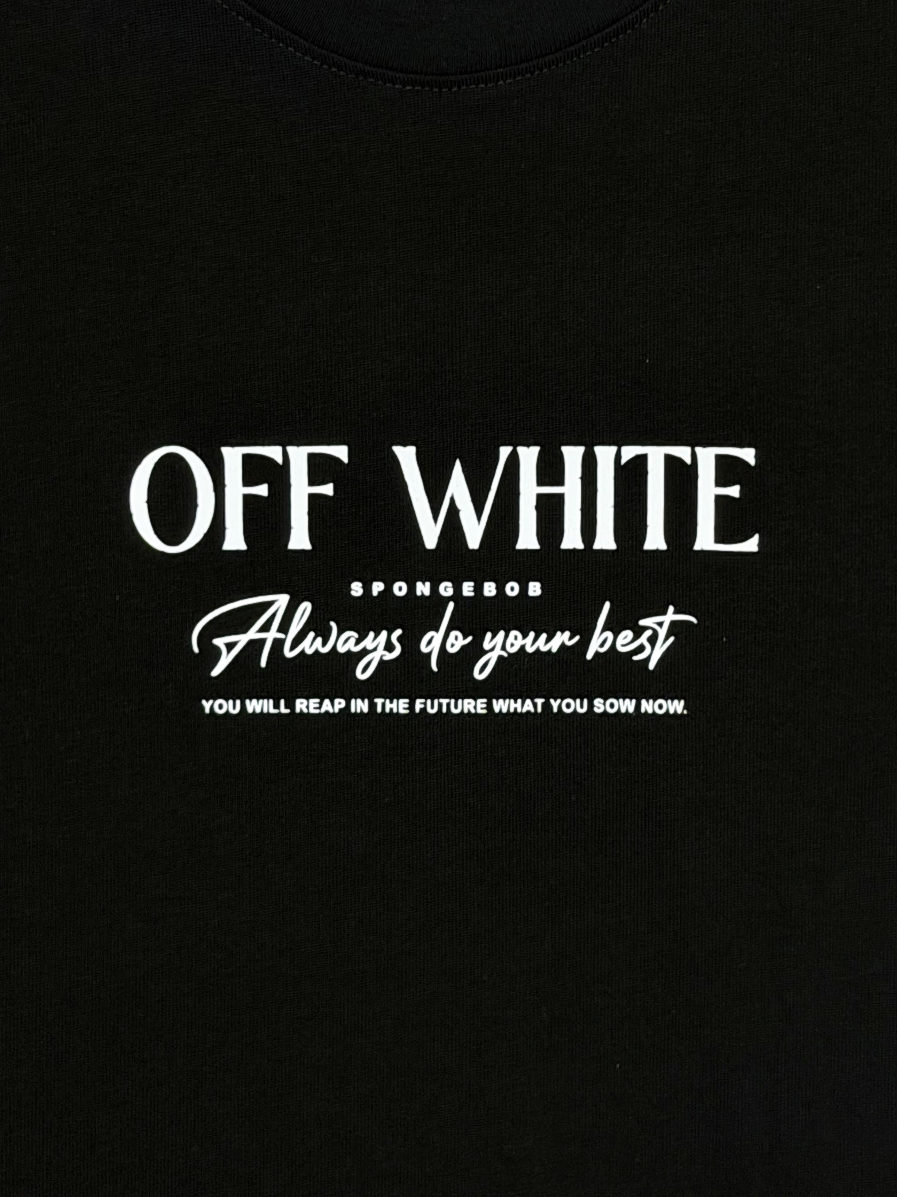 Playera 100% Algodón Off White Cuello Redondo
