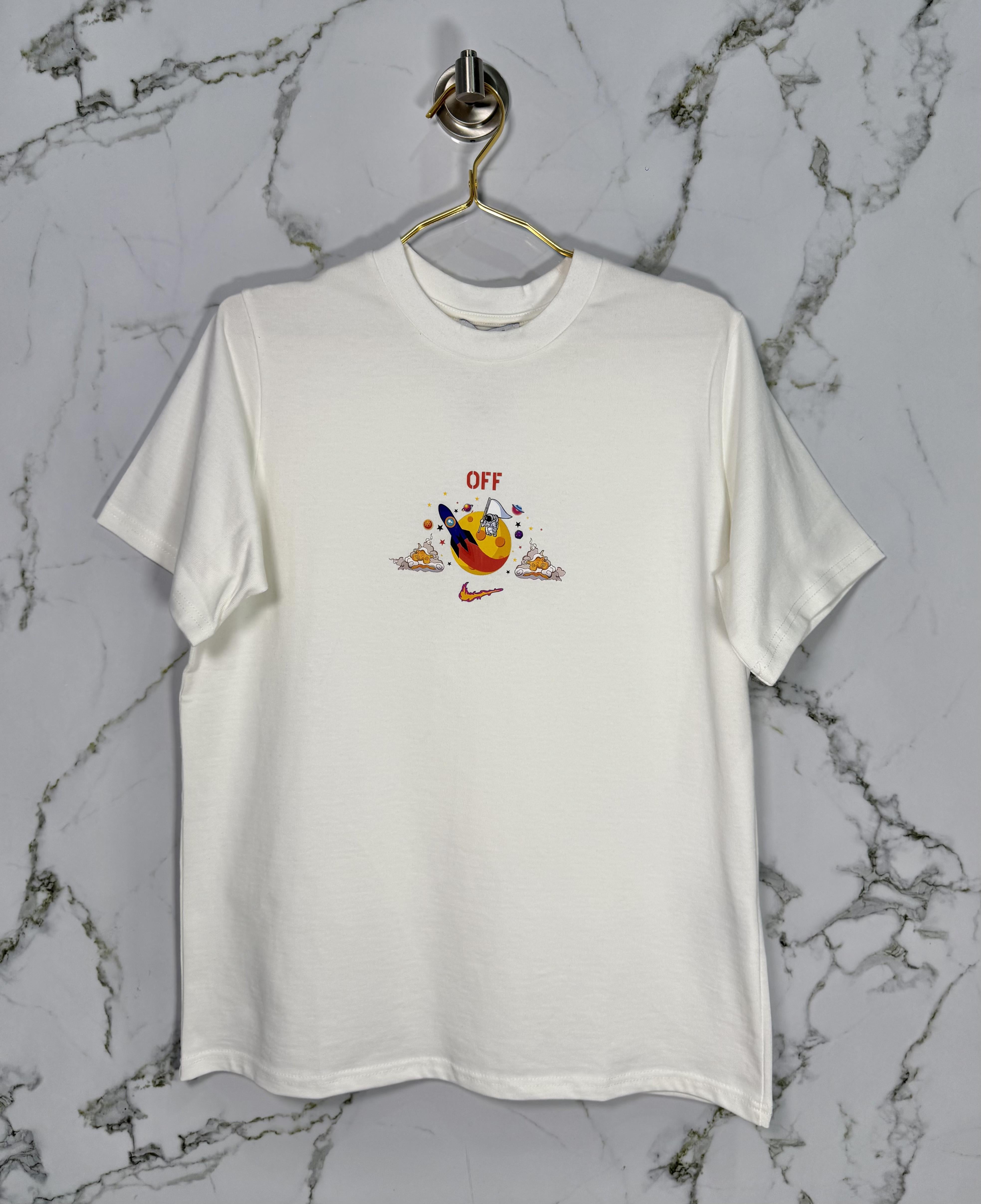 Playera Calidad Alta Off White Cuello Redondo
